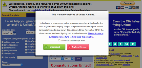 A warning, just in case you really thought this was United's website.