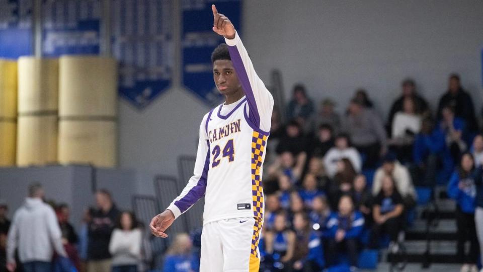 Camden (N.J.) shooting guard Billy Richmond was the last of John Calipari’s 2024 recruits to announce he was following the former UK coach to Arkansas. Chris LaChall/USA TODAY NETWORK