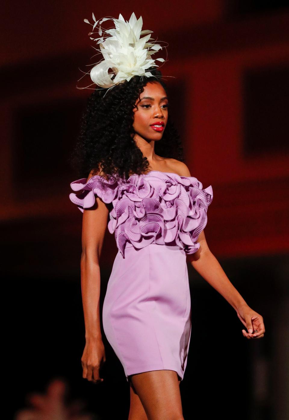 At the 2023 KDF Dillard's Fashion Show, the spring color palette features saturated, vibrant colors as well as updated twists on '90s neon. Also there's the femme fatales and ingenues, with ultra-feminine looks from edgy suits to sheer fabrics and florals. And also Red-carpet ready styles with ruffles and big bows. March 30, 2023 