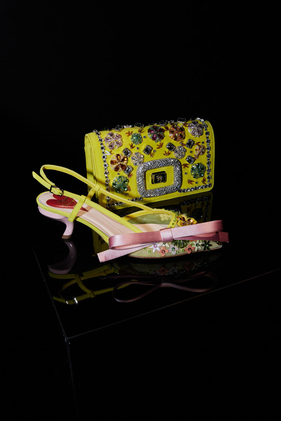 A vintage color palette on archival-inspired pieces from Roger Vivier spring summer ’23. - Credit: Courtesy of Roger Vivier