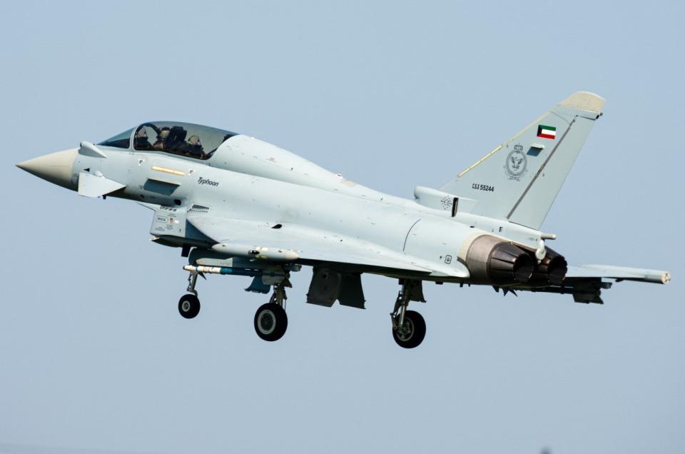 One of the first Typhoons for Kuwait, before delivery. The handover of the 28 Kuwaiti aircraft began in December 2021. <em>Eurofighter</em>