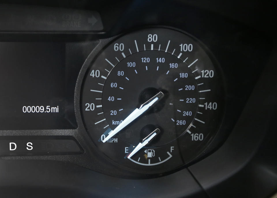  <p> In a Feb. 11, 2013 photo, the speedometer of a 2013 Ford Fusion displayed at the Bob Maxey dealership in Detroit. Although current cars with high-horsepower engines can come close to the top speedometer speeds, most are limited by engine control computers. That’s because the tires can overheat and fail at higher speeds. (AP Photo/Carlos Osorio) </p>