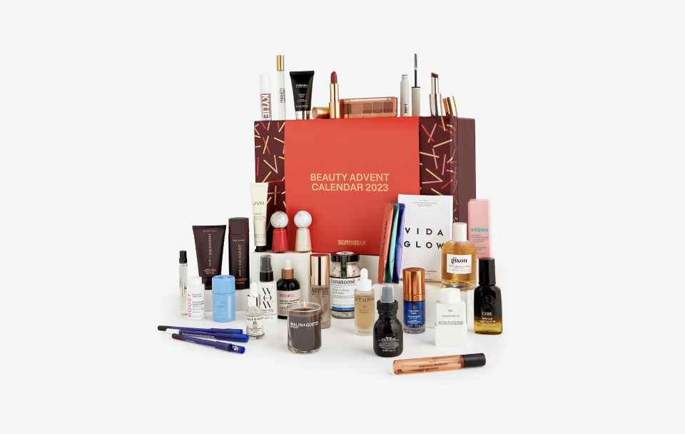 Selfridges Beauty Advent Calendar 2023, in red box, luxury beauty and skincare products