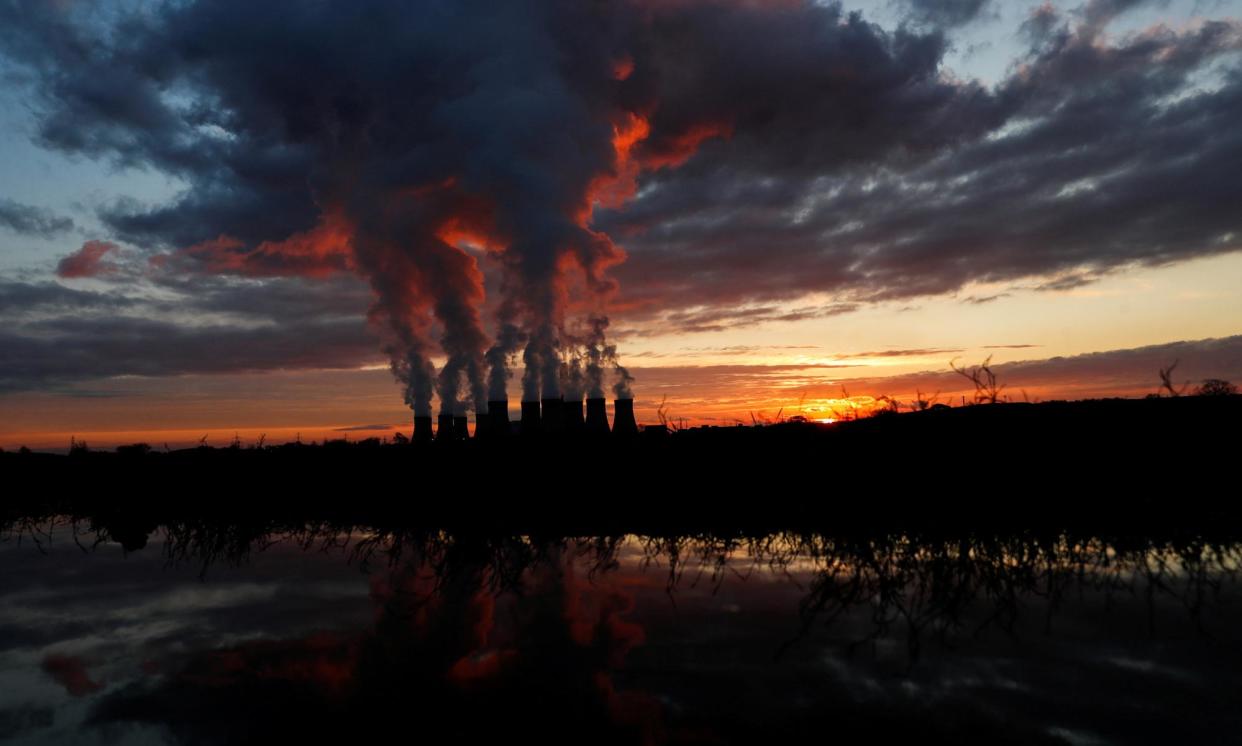 <span>Sunset over the Drax power station in North Yorkshire.</span><span>Photograph: Lee Smith/Reuters</span>