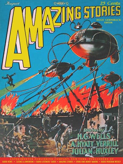 <em>Amazing Stories</em> fue una revista de <em>pulp</em> estadounidense muy popular en los años 20 y 30. <a href="https://es.wikipedia.org/wiki/Archivo:Amazing_Stories_1927_08.jpg" rel="nofollow noopener" target="_blank" data-ylk="slk:Frank R. Paul / Wikimedia Commons;elm:context_link;itc:0;sec:content-canvas" class="link ">Frank R. Paul / Wikimedia Commons</a>