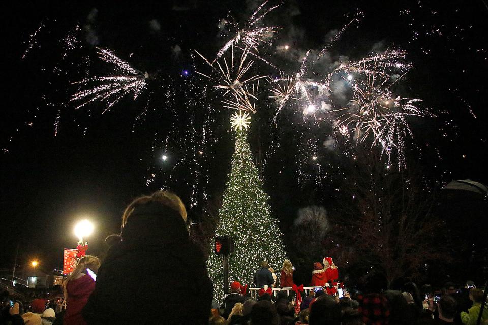 The City of Ashland's 2021 Christmas Tree lighting ceremony and fireworks on Saturday, Dec. 4, 2021 at The Corner Park. TOM E. PUSKAR/TIMES-GAZETTE.COM