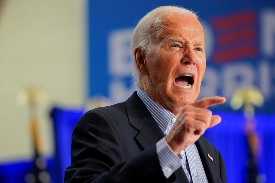 Joe Biden has continued to aggressively stake his claim for the Democratic ticket despite calls for him to step aside (REUTERS)