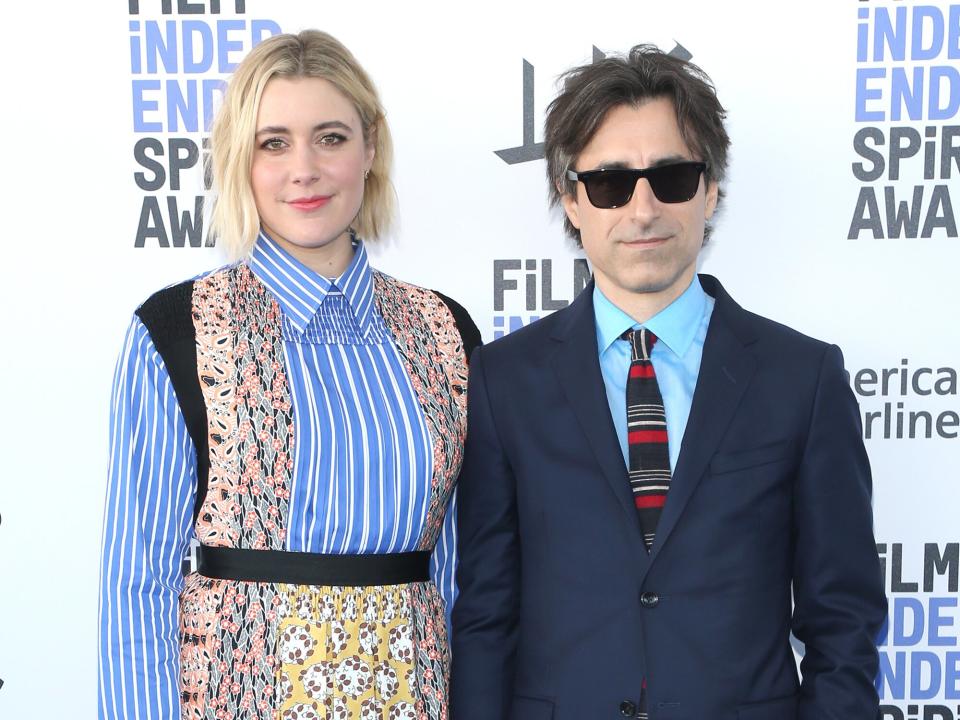 Greta Gerwig and Noah Baumbach attend the 2020 Film Independent Spirit Awards on February 08, 2020 in Santa Monica, California