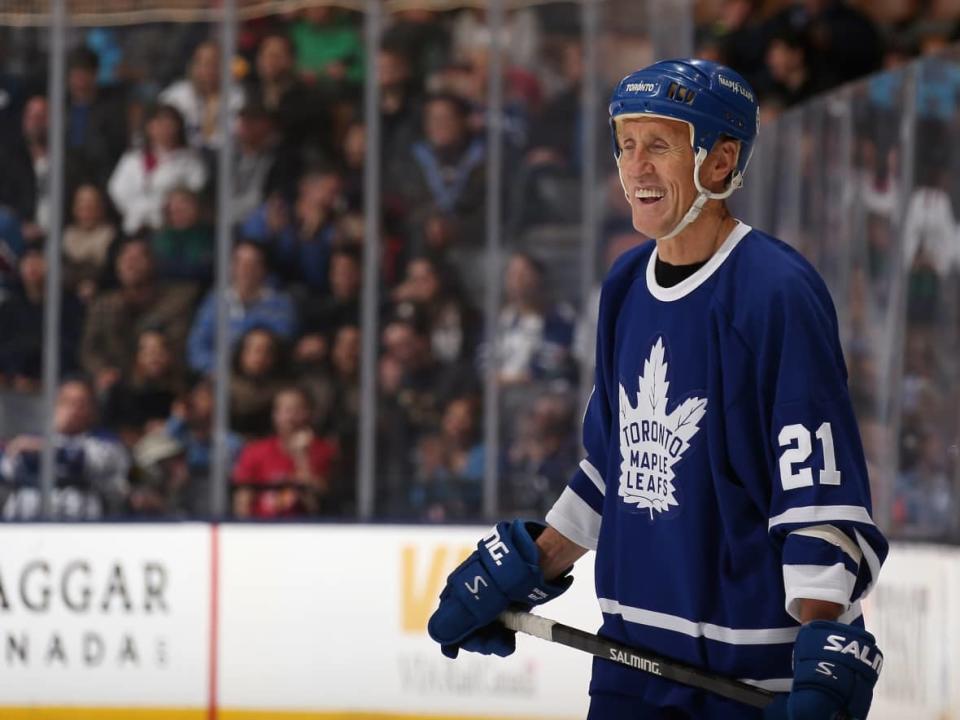 Borje Salming skates during the Hockey Hall of Fame Legends Classic Game at Scotiabank Arena on Nov. 16, 2014. The Toronto Maple Leafs announced Thursday that the legendary defenceman had died at the age of 71. (Bruce Bennett/Getty Images - image credit)