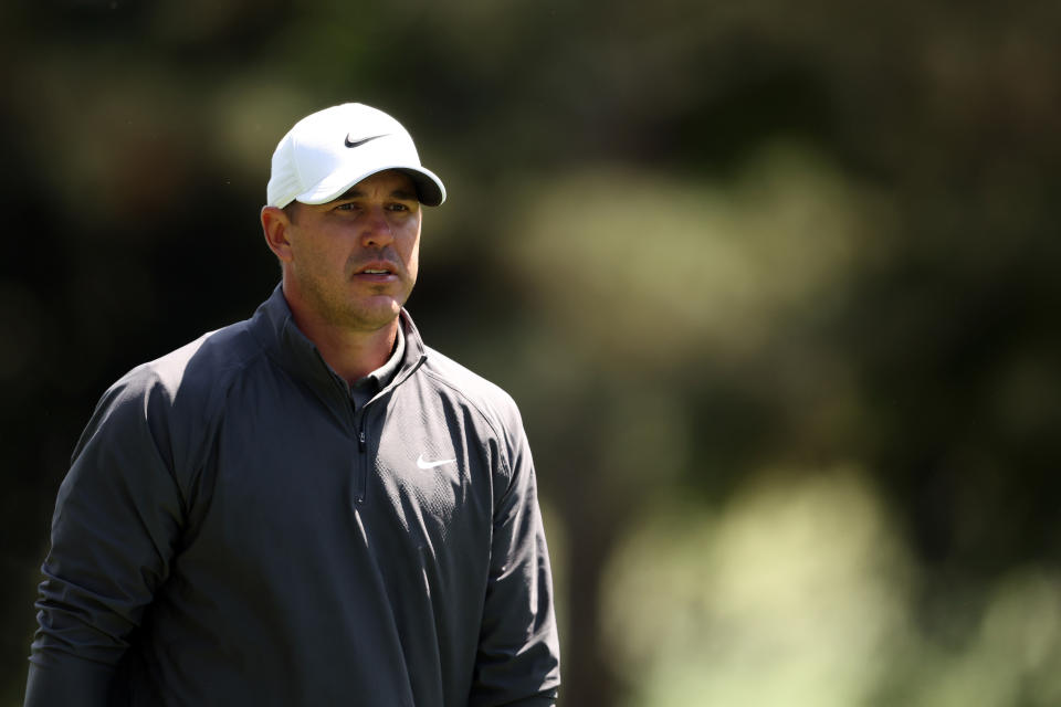 AUGUSTA, GEORGIA - APRIL 09: Brooks Koepka of the United States walks on the first hole during the final round of the 2023 Masters Tournament at Augusta National Golf Club on April 09, 2023 in Augusta, Georgia. (Photo by Christian Petersen/Getty Images)