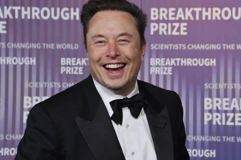 Elon Musk attends the Breakthrough Prize ceremony at the Academy Museum of Motion Pictures in Los Angeles on April 13. File Photo by Jim Ruymen/UPI