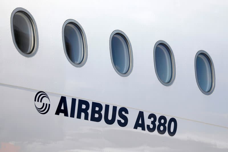 Airbus Airplane at Paris Charles de Gaulle airport in Roissy-en-France