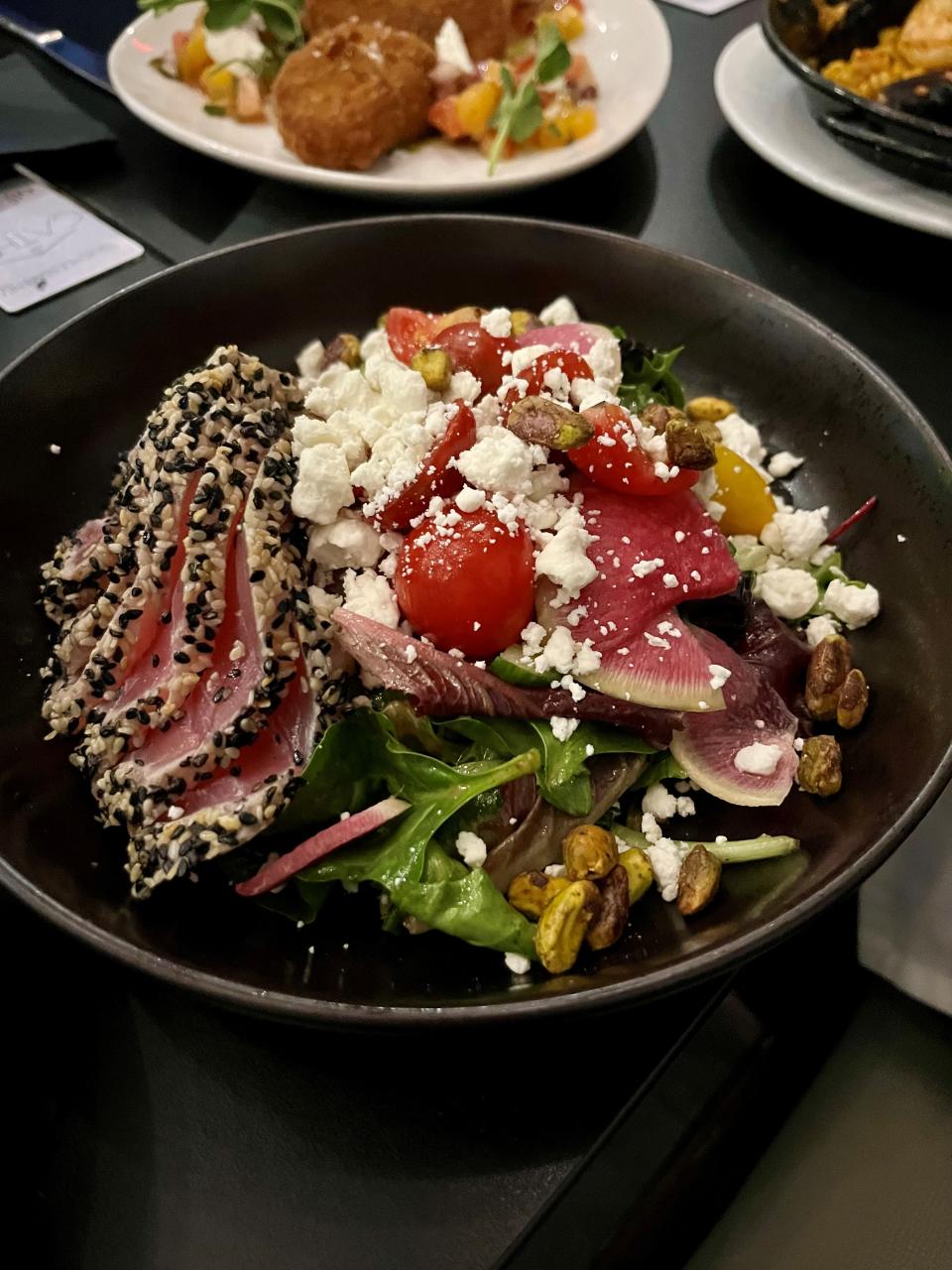 Gather's salad with sesame-crusted ahi tuna is as delicious as it is Instagram-worthy.