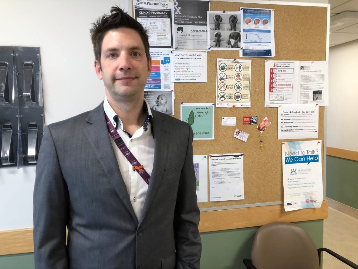 Patrick Kolowicz, director of mental health addictions for Hôtel-Dieu Grace Healthcare in Windsor, said xylazine is a central nervous system depressant and raises the risk of overdose when paired with opiates.  (TJ Dhir/CBC  - image credit)