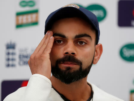 FILE PHOTO: Cricket - India Press Conference - Ageas Bowl, West End, Britain - August 29, 2018 India's Virat Kohli during the press conference Action Images via Reuters/Paul Childs/File Photo