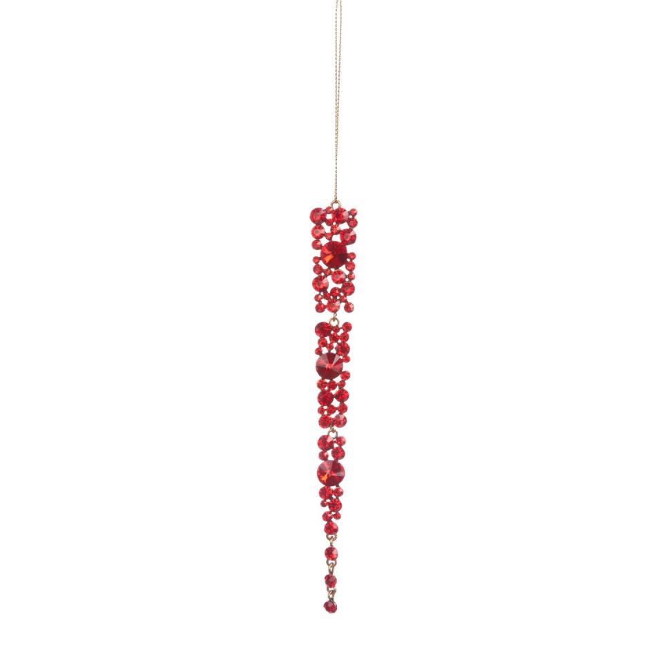 <p><a rel="nofollow noopener" href="http://www.lauraashley.com/uk/gifts/red-icicle-tree-decoration/invt/3719090" target="_blank" data-ylk="slk:BUY NOW;elm:context_link;itc:0;sec:content-canvas" class="link ">BUY NOW</a></p><p><strong>Red Icicle Tree Decoration, £7, Laura Ashley</strong></p>