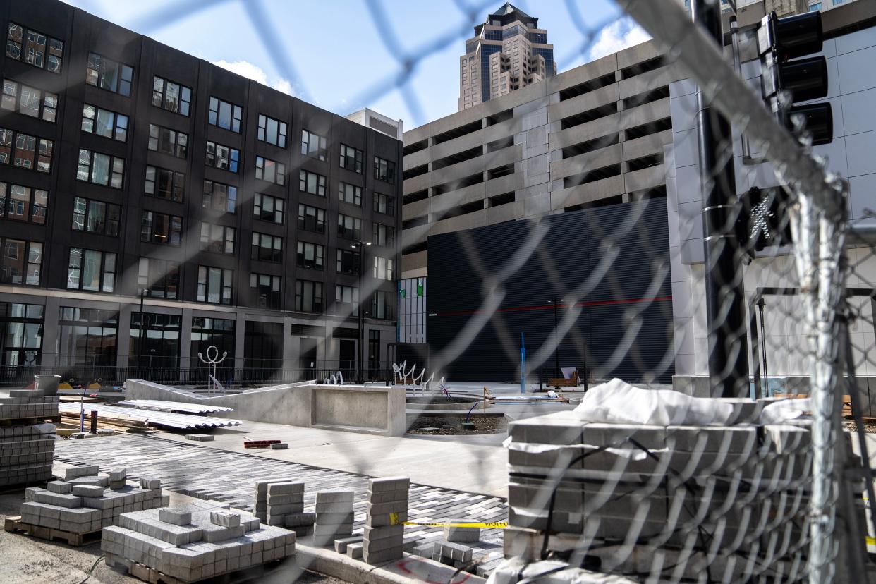 Once slated for an expansion of EMC Insurance's downtown headquarters, this tract on Walnut Street was instead converted into a city park as the company's employment flattened.