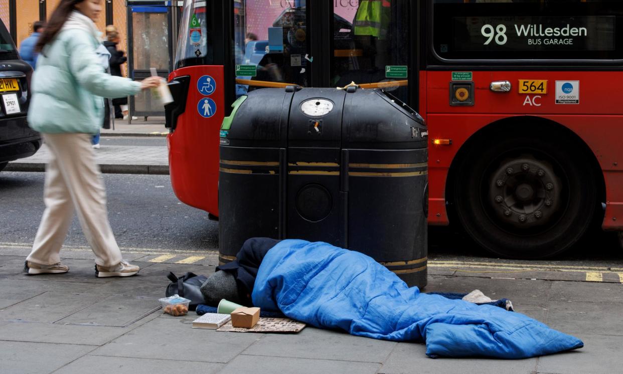 <span>The homelessness charity Crisis called the figures deeply shameful.</span><span>Photograph: Tolga Akmen/EPA</span>