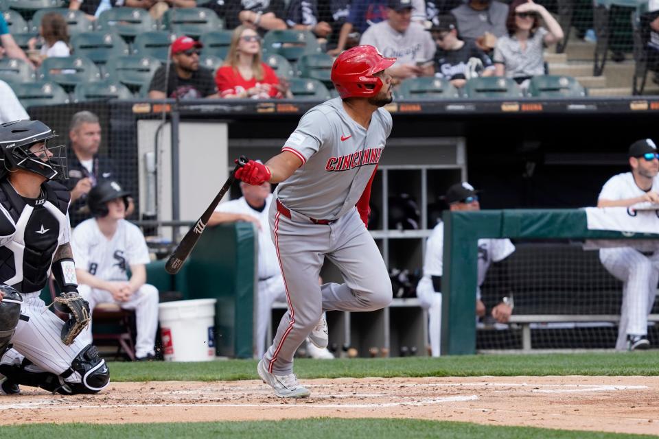 Jeimer Candelario, who had been hitting fourth, was moved down in the lineup Sunday and responded with two hits and two runs driven in.