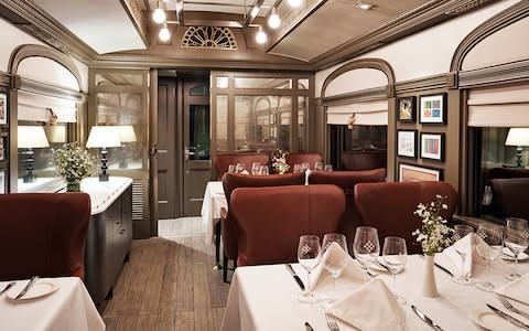 A restaurant car on board the Andean Explorer - Credit: RICHARD JAMES TAYLOR