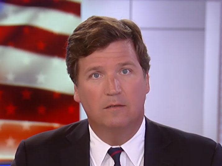 Tucker Carlson presenting his Fox News show in November 2019: Fox News