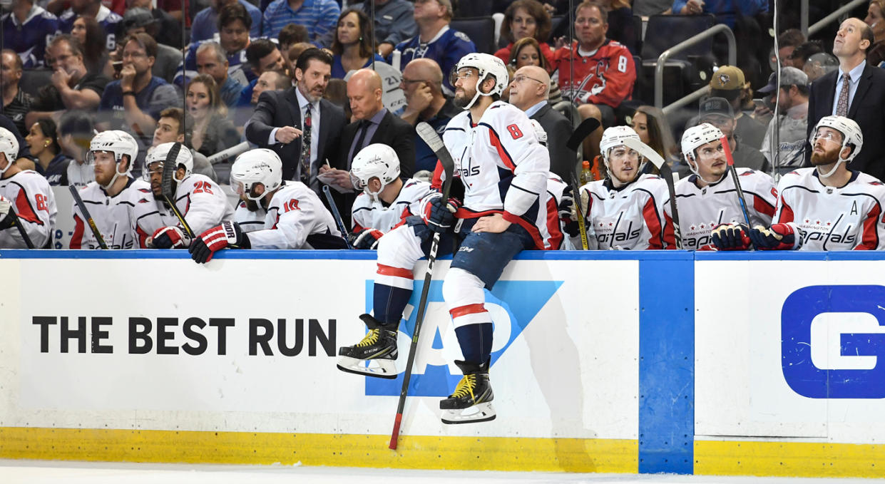 The second you’re down 2-0, you need to start putting Ovechkin over the boards more often, not less. . (Getty)