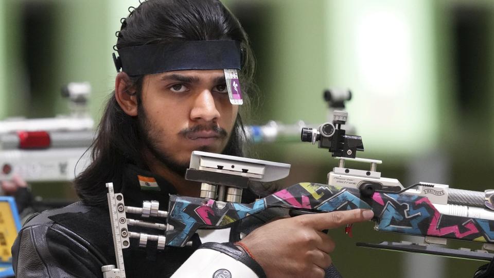 <div class="paragraphs"><p>India's Divyansh Singh Panwar during the 10m Air Pistol Men's Qualification event at the Summer Olympics 2020, in Tokyo, Sunday, July 25, 2021. </p></div>