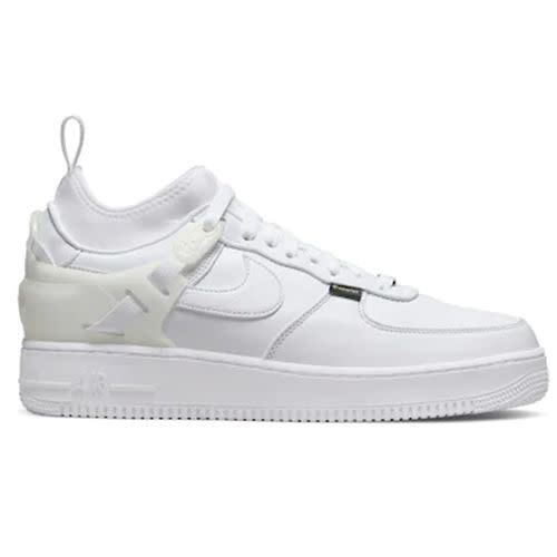 <p><a class="link " href="https://www.mrporter.com/en-gb/mens/product/nike/shoes/low-top-sneakers/plus-undercover-air-force-1-rubber-trimmed-leather-sneakers/1647597290809513?ignoreRedirect=true&ppv=2&cm_mmc=Google-ProductSearch-UK--c-_-MRP_EN_UK_PLA-_-MRP+-+UK+-+GS+-+SSC+-+Tier+2+Performers--Ad+group_INTL&gclid=CjwKCAjwkaSaBhA4EiwALBgQaBbha9g93Bq9P2e_at9u30KwwLVBnOYoihm5A9DwcvU3xUBLwNa1CBoCJKgQAvD_BwE&gclsrc=aw.ds" rel="nofollow noopener" target="_blank" data-ylk="slk:SHOP;elm:context_link;itc:0;sec:content-canvas">SHOP</a></p><p>Nike reimagines its quintessential silhouette, the Air Force 1, through the lens of Japanese label Undercover. The outcome is a Gore-Tex and leather tread fitted with a lacing contraption and neoprene bootie.</p><p>£145; <a href="https://www.mrporter.com/en-gb/mens/product/nike/shoes/low-top-sneakers/plus-undercover-air-force-1-rubber-trimmed-leather-sneakers/1647597290809513?ignoreRedirect=true&ppv=2&cm_mmc=Google-ProductSearch-UK--c-_-MRP_EN_UK_PLA-_-MRP+-+UK+-+GS+-+SSC+-+Tier+2+Performers--Ad+group_INTL&gclid=CjwKCAjwkaSaBhA4EiwALBgQaBbha9g93Bq9P2e_at9u30KwwLVBnOYoihm5A9DwcvU3xUBLwNa1CBoCJKgQAvD_BwE&gclsrc=aw.ds" rel="nofollow noopener" target="_blank" data-ylk="slk:mrporter.com;elm:context_link;itc:0;sec:content-canvas" class="link ">mrporter.com</a></p>