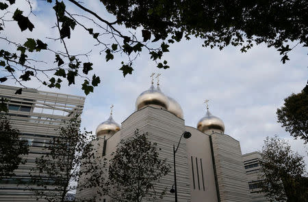 View of the Russian Orthodox Cathedral Sainte-Trinite, with the Spiritual and Cultural centre, during its inauguration in Paris, France, October 19, 2016. REUTERS/Regis Duvignau