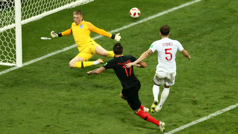 Mandzukic pounced. Pic: Getty