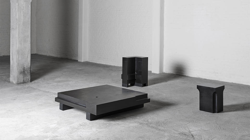 Meronym is a series of monolithic objects crafted from Belgian black marble by Studio Khachatryan, which will present at the Baranzate Ateliers show.