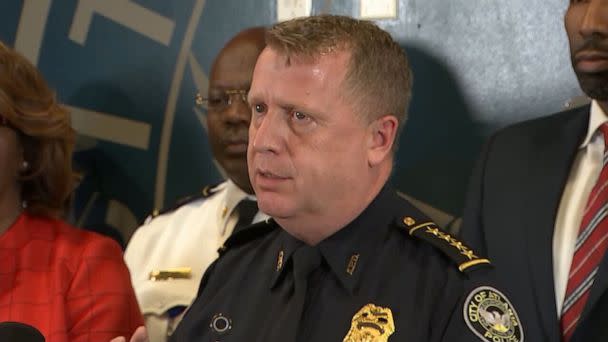 PHOTO: Atlanta Police Chief Darren Schierbaum speaks at a press conference on May 3, 2023. (WSB)