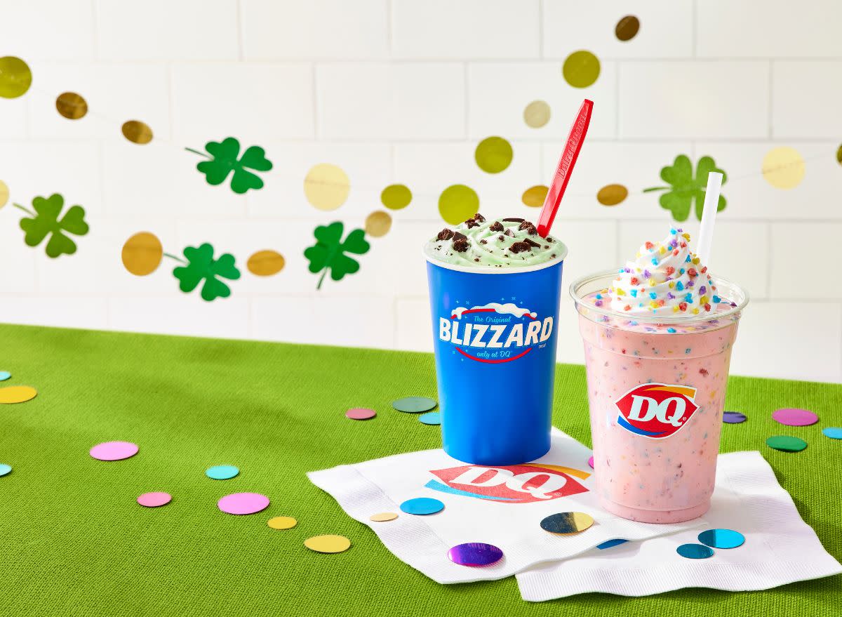 Dairy Queen Under the Rainbow Shake & Mint Brownie Blizzard Treat