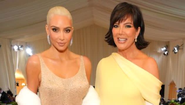Kim Kardashian and Kris Jenner at the Met Gala in May 2022. (Photo: Kevin Mazur/MG22 via Getty Images)
