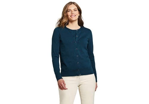 Lands' End Women's Supima Cotton Cardigan Sweater. (Photo: Amazon)