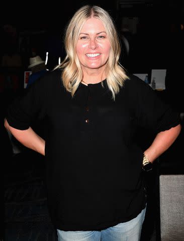 <p>Albert L. Ortega/Getty Images</p> Nicole Eggert at Marriott Burbank Airport on April 16, 2022.