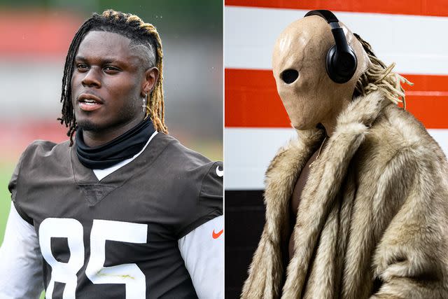 Browns TE David Njoku Arrives for Week 4 vs. Ravens in Full Mask After  Suffering Facial Burns