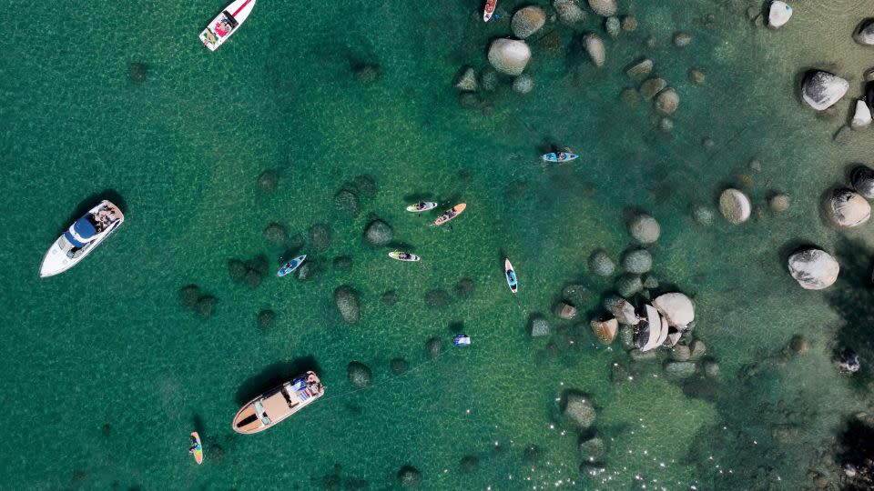 Boaters explore Sand Harbor on Lake Tahoe's east shore on June 30, 2023. - Jane Tyska/East Bay Times/Digital First Media/Getty Images