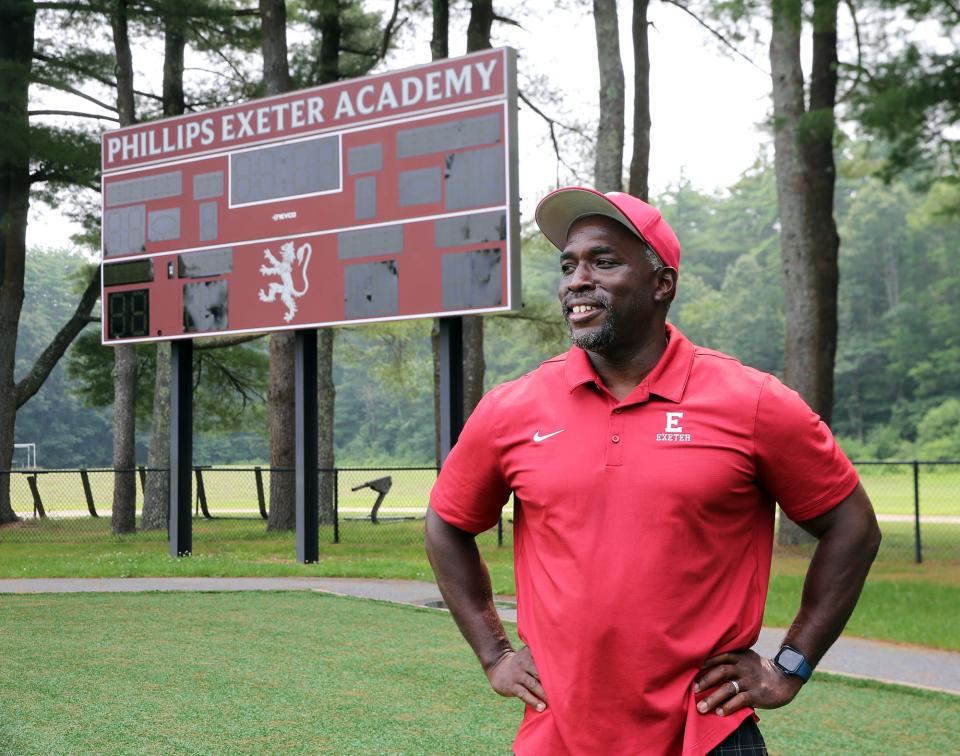 Former University of New Hampshire running back Stephan Lewis is the athletic director and teacher at Cooperative Middle School in Stratham. He also serves on the football coaching staff at Phillips Exeter Academy.