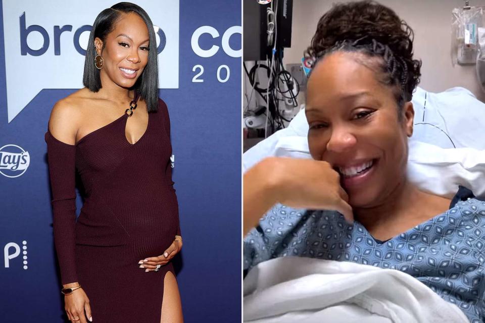 <p>Rich Polk/Bravo via Getty Images; Sanya Richards-Ross/Instagram</p> Sanya Richards-Ross at BravoCon (L), Sanya Richards-Ross before birth (R)