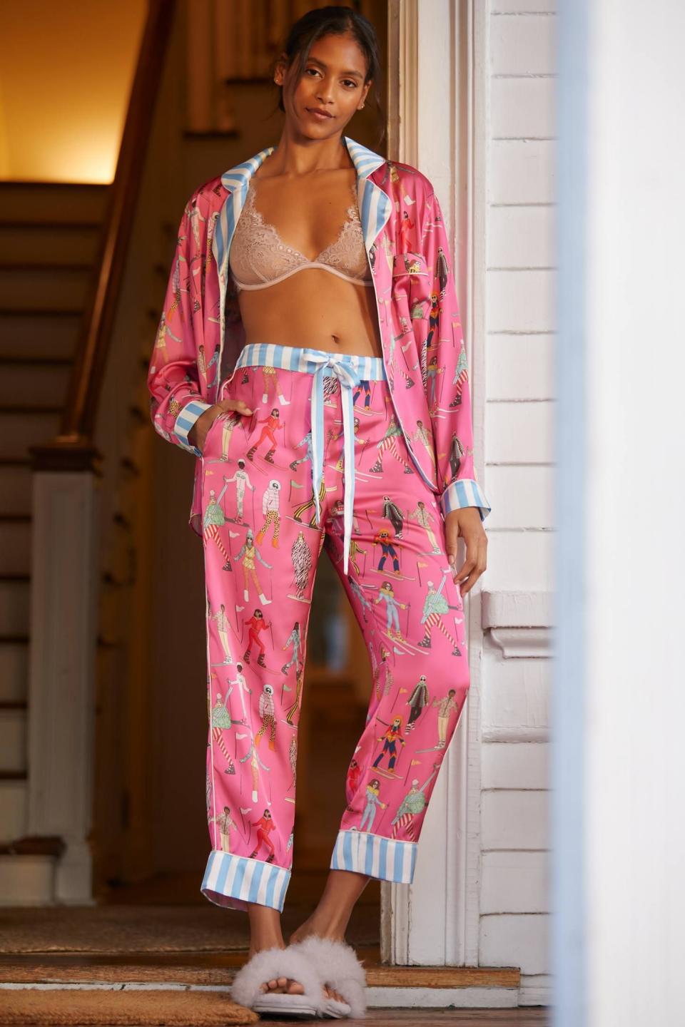 Karen Mabon Apres Ski Satin Pajama Set