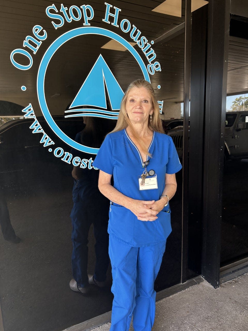 Brenda Frampton, 56, a community-based nurse for Centerstone Sarasota. Skyrocketing rents almost pushed her out of the area until she found an affordable unit to rent at One Stop’s University Row Apartments.