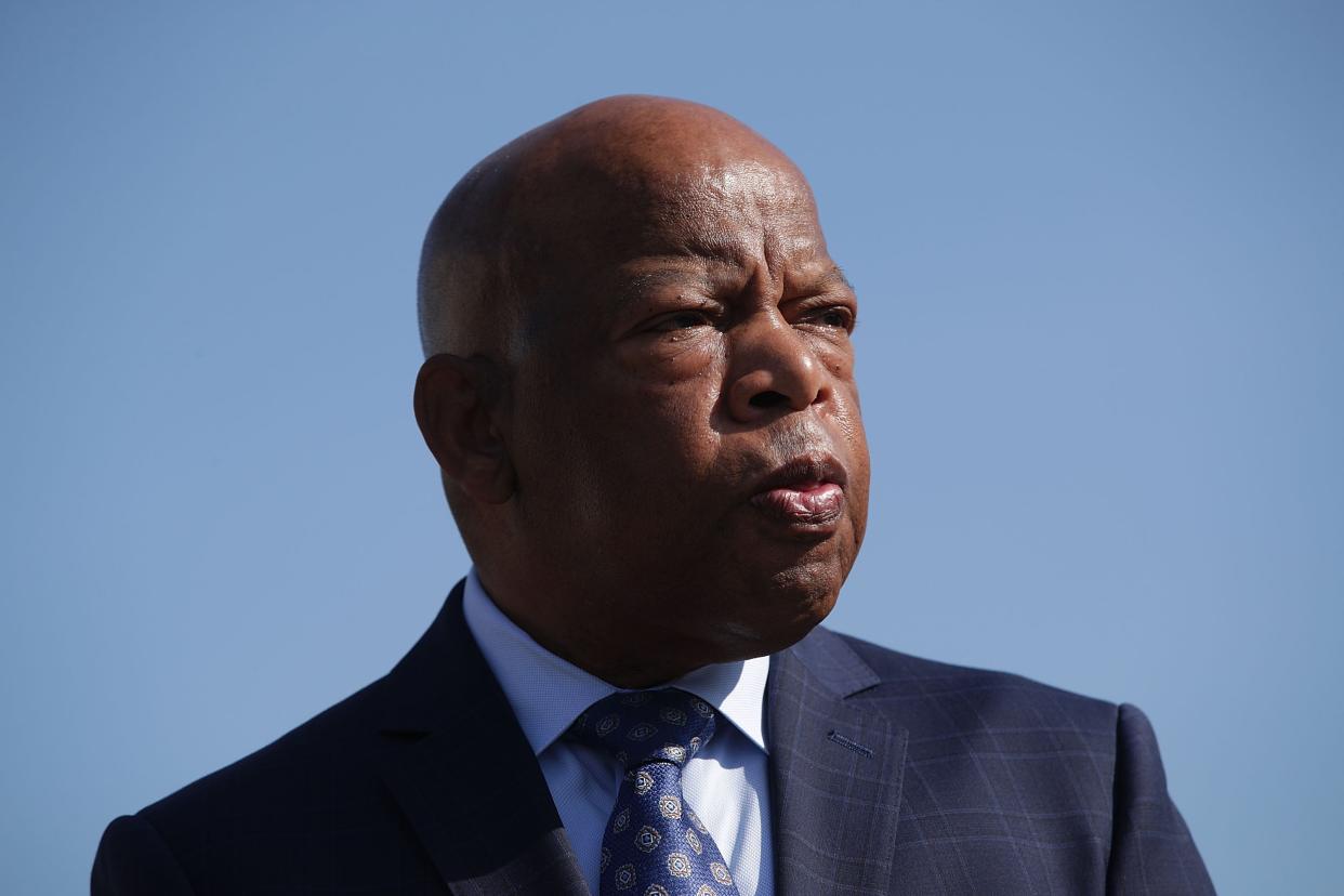 <p>U.S. Rep. John Lewis (D-GA) listens during a news conference September 25, 2017 on Capitol Hill in Washington, DC</p> (Photo by Alex Wong/Getty Images)