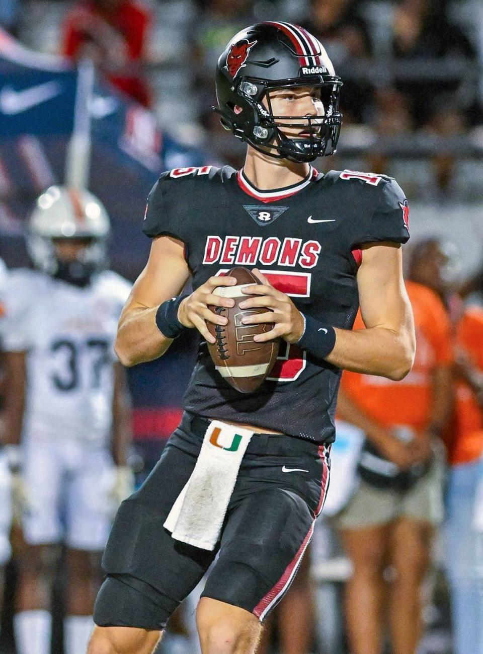 UM quarterback commit Judd Anderson is shown in action during a 2023 game for Warner Robins (Georgia) High. Greg Giedd Photography.