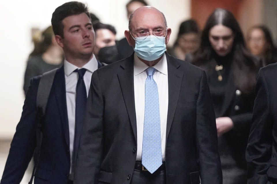 Trump Organization's former Chief Financial Officer Allen Weisselberg arrives to the courtroom in New York, Tuesday, Nov. 15, 2022. (AP Photo/Seth Wenig)