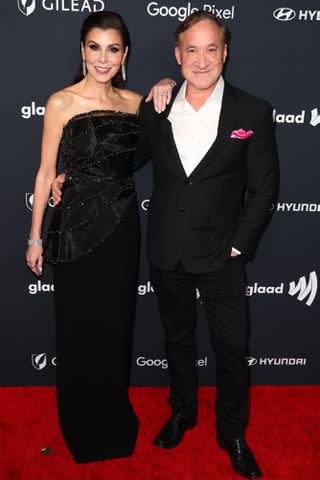<p>Joe Scarnici/Getty</p> Heather Dubrow and Terry Dubrow attend the 35th Annual GLAAD Media Awards