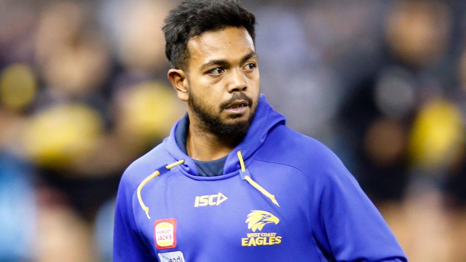 Pictured here, troubled West Coast star Willie Rioli faces the possibility of being axed.