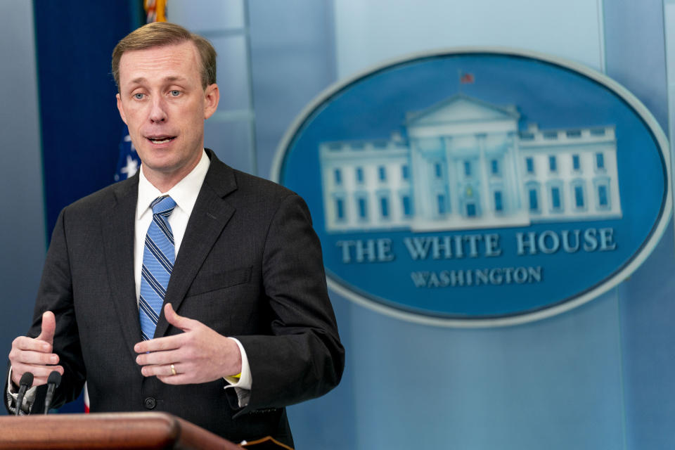 White House national security adviser Jake Sullivan speaks at a press briefing at the White House in Washington, Tuesday, Sept. 20, 2022. (AP Photo/Andrew Harnik)