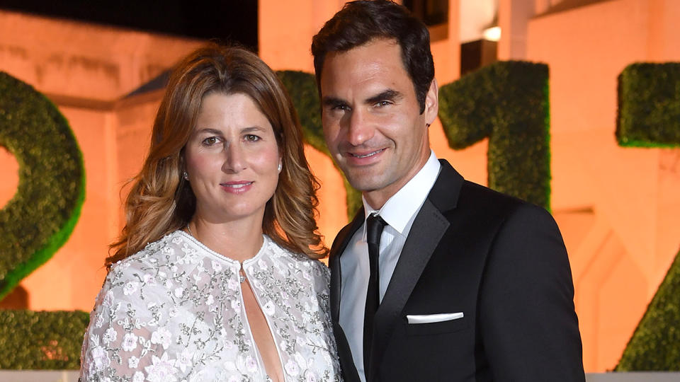 Roger Federer and wife Mirka, pictured here at the Wimbledon Winners Dinner in 2017.