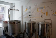 <p>The 200-litre nano-brewery is right in the dining room and guests are more than welcome to taste the goods. (Airbnb) </p>